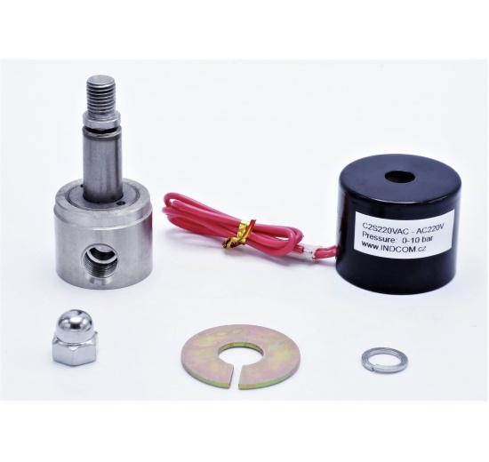 Stainless steel solenoid valve 2/2, G 1/4" AC220V, NC