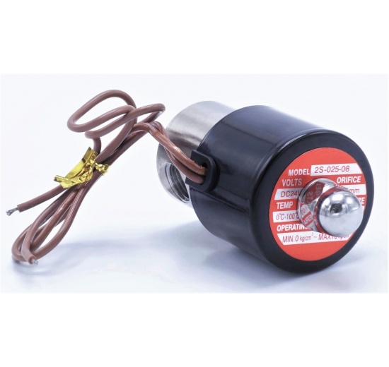 Stainless steel solenoid valve 2/2, G 1/4" DC24V, NC