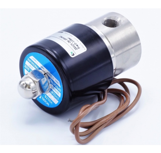 Stainless steel solenoid valve 2/2, G 1/8" AC24V, NC