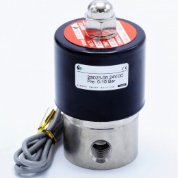 Stainless steel solenoid valve 2/2, G 1/8" DC24V, NC