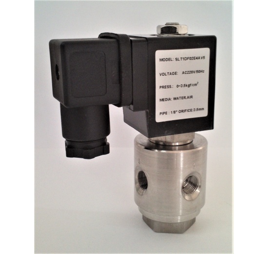 Stainless Steel Solenoid Valve 3/2, G 1/8" AC230V, NC