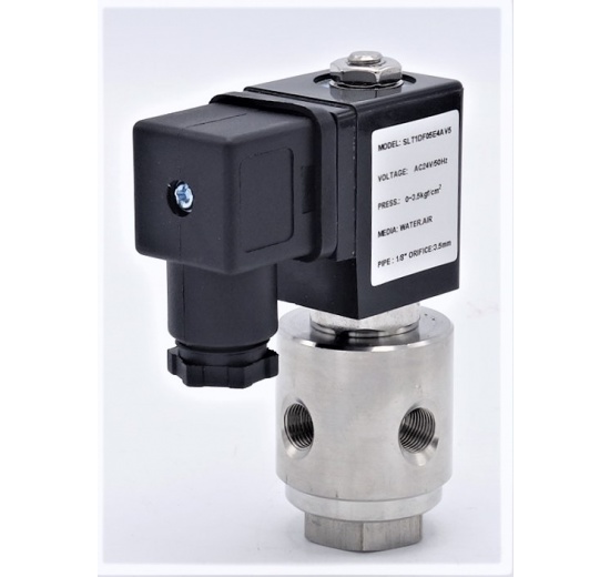 Stainless Steel Solenoid Valve 3/2, G 1/8" AC24V, NC
