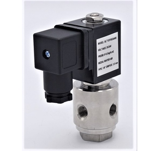 Stainless Steel Solenoid Valve 3/2, G 1/8" DC24V, NC