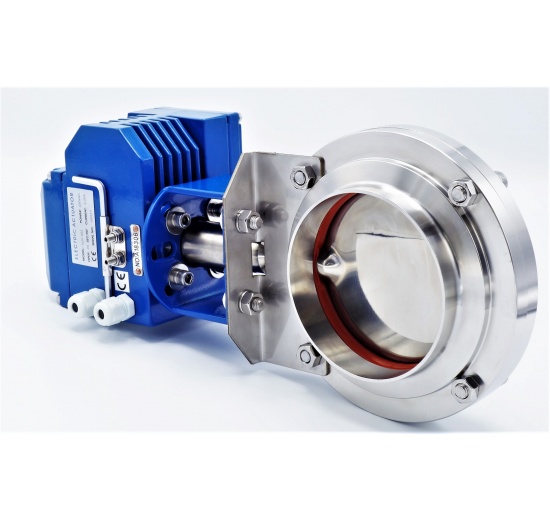 stainless steel straight damper DN100 with electric drive