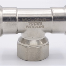 stainless steel T Piece, Press Fittings F/F(internal thread) /F 35_1 1/4"_35