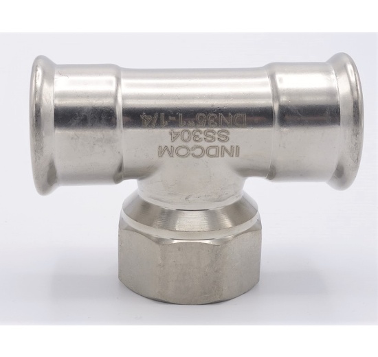 stainless steel T Piece, Press Fittings F/F(internal thread) /F 35_1 1/4"_35
