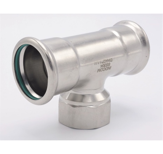 stainless steel T Piece, Press Fittings F/F(internal thread) /F 42_1 1/4"_42