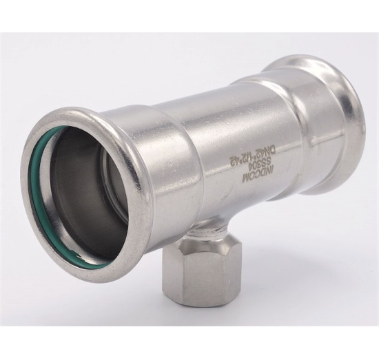stainless steel T Piece, Press Fittings F/F(internal thread) /F 42_1/2"_42