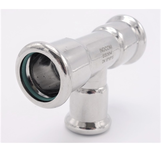 stainless steel T Piece, Press Fittings, reduced F/F/F 18_15_18