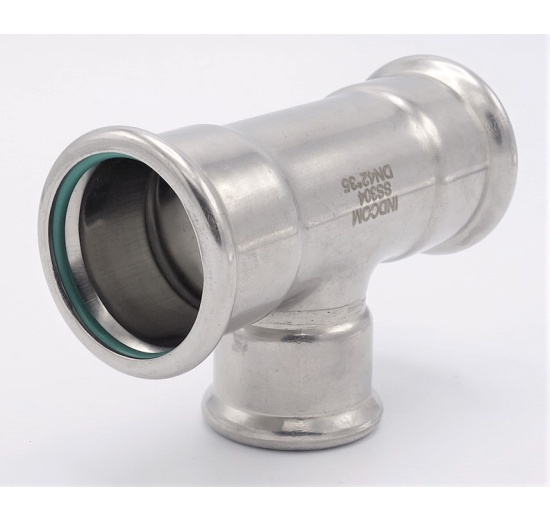 stainless steel T Piece, Press Fittings, reduced F/F/F 42_35_42