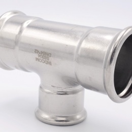 stainless steel T Piece, Press Fittings, reduced, F/F/F 54_42_54