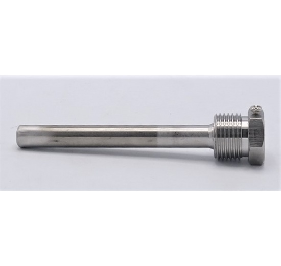 Stainless steel thermometer well 100 mm (1/2")