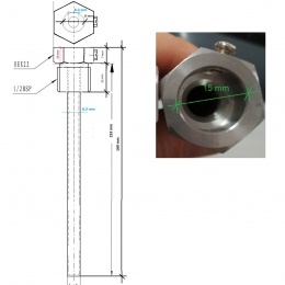 Stainless steel thermometer well | 150 mm (1/2")
