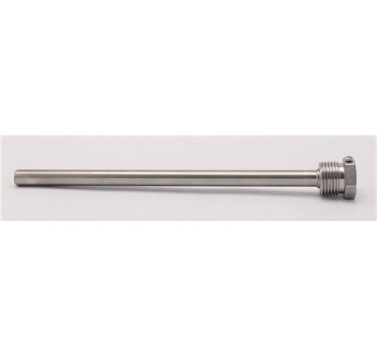 Stainless steel thermometer well | 200 mm (1/2")