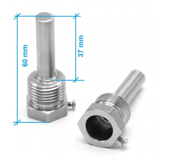 Stainless steel thermometer well 40 mm (1/2")