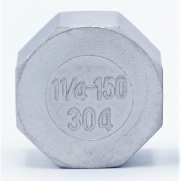 Stainless steel threaded end cap with hexagon 5/4"