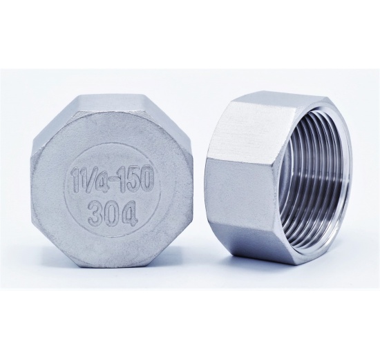 Stainless steel threaded end cap with hexagon 5/4"