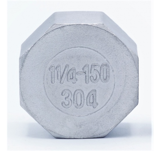 Stainless steel threaded end cap with hexagon 5/4"