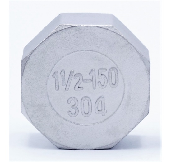 Stainless steel threaded end cap with hexagon 6/4"