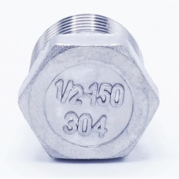Stainless steel threaded end cap with hexagon type 330 1/2"