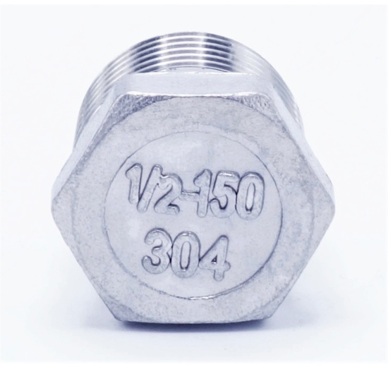 Stainless steel threaded end cap with hexagon type 330 1/2"