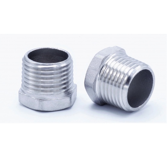 Stainless steel threaded end cap with hexagon type 330 1/4"