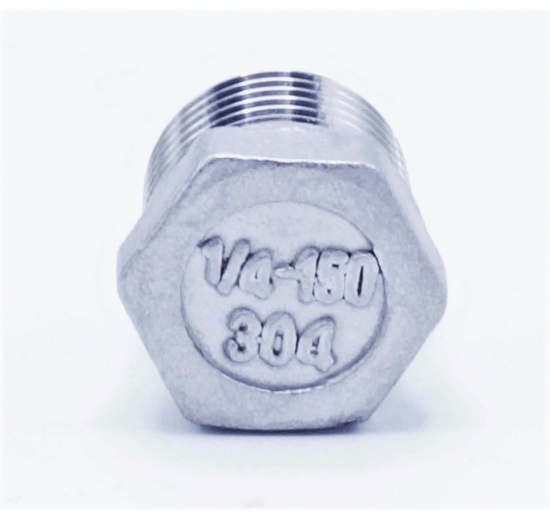 Stainless steel threaded end cap with hexagon type 330 1/4"