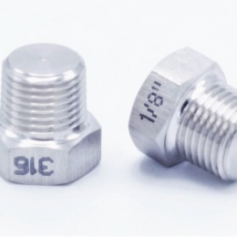 Stainless steel threaded end cap with hexagon type 330 1/8" DN25
