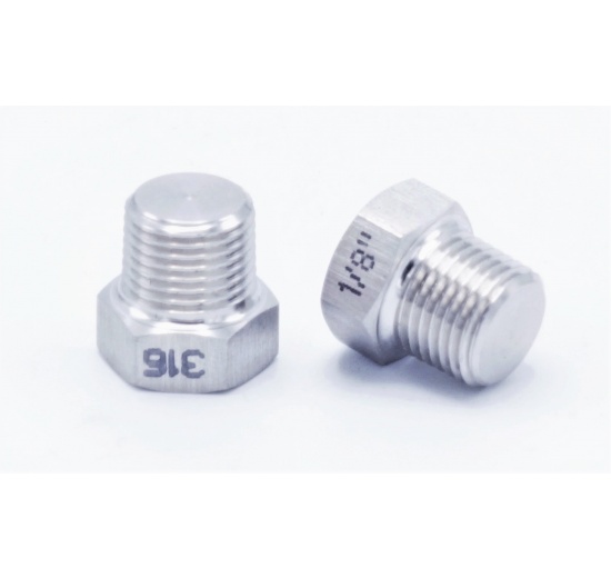 Stainless steel threaded end cap with hexagon type 330 1/8" DN25