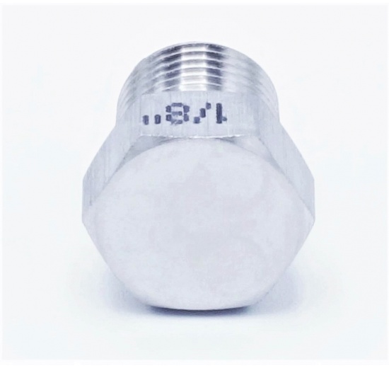 Stainless steel threaded end cap with hexagon type 330 1/8"