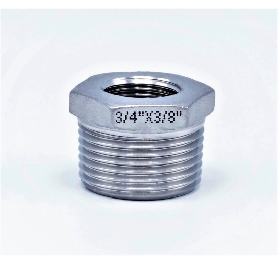 stainless steel Threaded Reducer M/F / with Hexagon / Type 325, 3/4"x3/8"