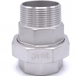 Stainless Steel Union Thread, / flat seal / type 316 6/4"