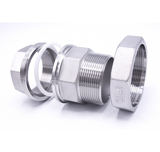 Stainless Steel Union Thread, / flat seal / type 316 6/4"