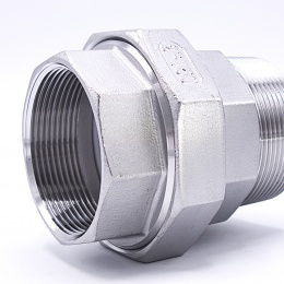 Stainless Steel Union Thread, / flat seal / type 316
