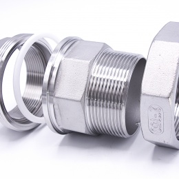 Stainless Steel Union Thread, / flat seal / type 316