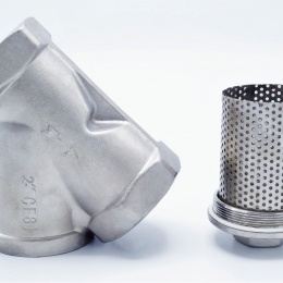 Stainless steel Y filter slant with stainless sifter, threaded 2”