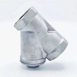 Stainless steel Y filter slant with stainless sifter, threaded 2”