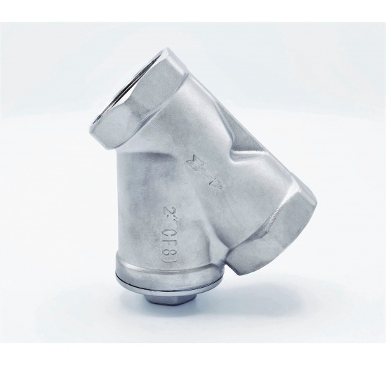 Stainless steel Y filter slant with stainless sifter, threaded 2”