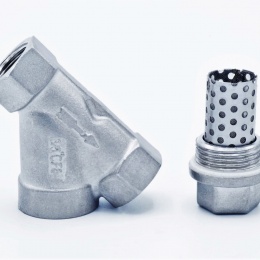 Stainless steel Y filter slant with stainless sifter, threaded 3/8”