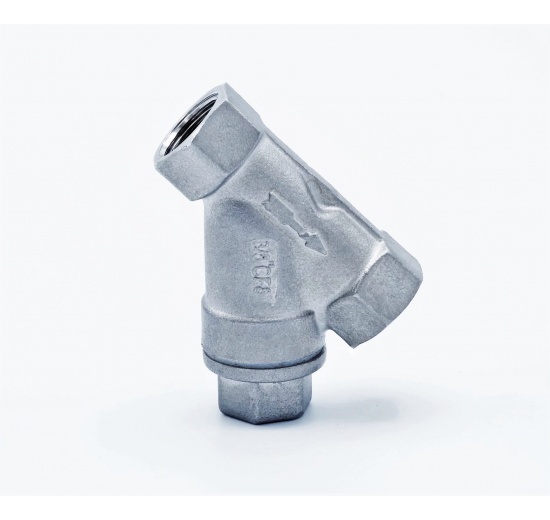 Stainless steel Y filter slant with stainless sifter, threaded 3/8”