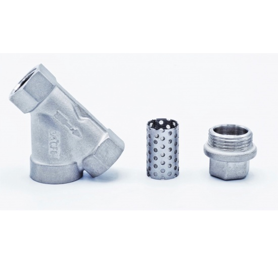 Stainless steel Y filter slant with stainless sifter, threaded 3/8”