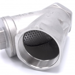 Stainless steel Y filter slant with stainless sifter, threaded Stainless steel valves and fittings