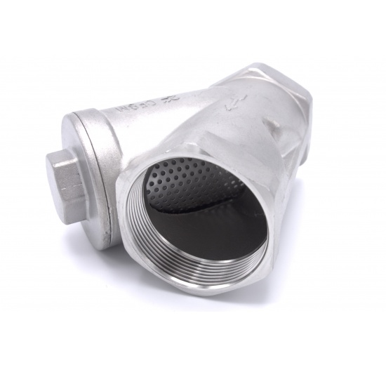 Stainless steel Y filter slant with stainless sifter, threaded