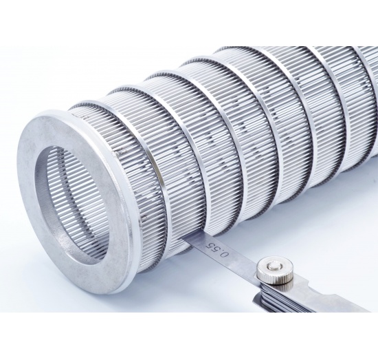 stainless teel inner filtration slotted sieve 0,55 mm for wort filter