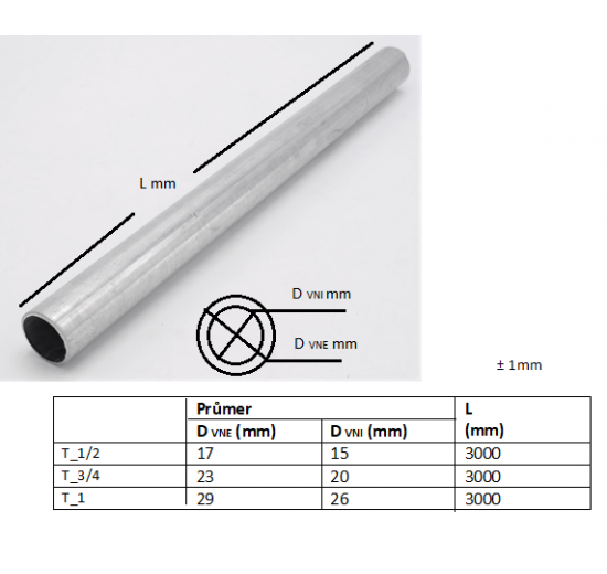 Steel wiring pipe, galvanized 1 ”pipe - length 3m
