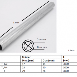 Steel wiring pipe, galvanized pipe 1/2” - lenght 3m, montage and anchor system