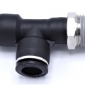 Swivel T-piece, Side Thread, push-in pneumatics fittings