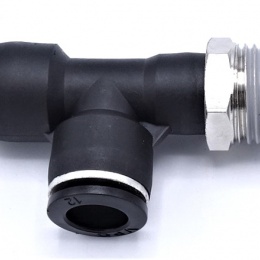 Swivel T-piece, Side Thread, push-in pneumatics fittings