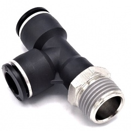 Swivel T-piece, Side Thread, push-in pneumatics fittings