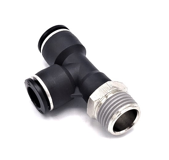 Swivel T-piece, Side Thread, push-in pneumatics fittings